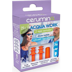 Cerumina Acqua Work Ωτοασπίδες Σιλικόνης 2τμχ Πορτοκαλί