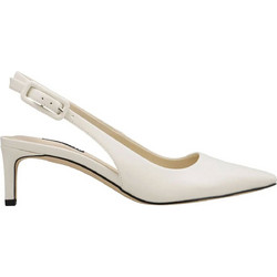 Nine West Yurri Γόβες Slingback Δερμάτινες με Τακούνι Στιλέτο Λευκές