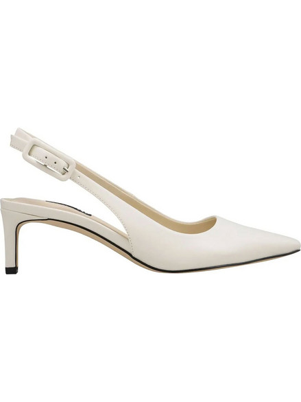 Nine West Yurri Γόβες Slingback Δερμάτινες με Τακούνι Στιλέτο Λευκές