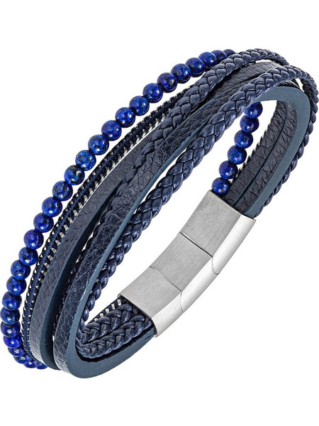 All Blacks Ανδρικό Βραχιόλι από Δέρμα & Ατσάλι 682365
