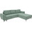 Pakoworld Settee Καναπές Κρεβάτι Αναστρέψιμη Γωνία με Αποθηκευτικό Χώρο Βεραμάν 286x204x93cm 074-000043
