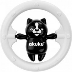 Akuku Αρκουδάκι Μαύρο/Λευκό Κουδουνίστρα Κρίκος για Νεογέννητα