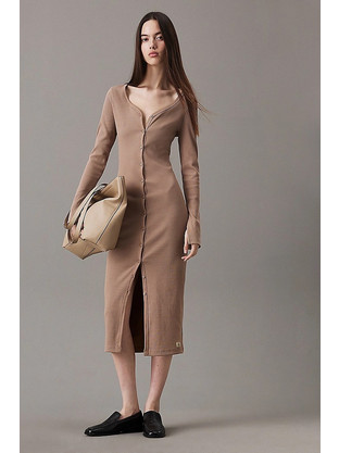 Calvin Klein Midi Καθημερινό Φόρεμα Ριπ Ταμπά J20J224830-PFW