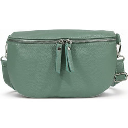 Passaggio Leather Γυναικεία Τσάντα Χιαστί Δερμάτινη Πράσινο Mint με Στενό Λουρί 5937-KR-11