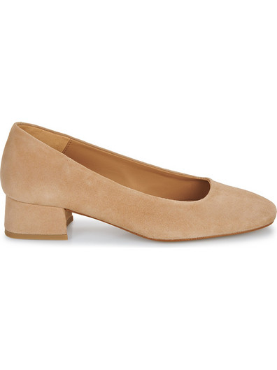 JB Martin Virginia Γόβες Suede με Χοντρό Χαμηλό Τακούνι Μπεζ AHJ409-63