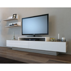 Hanah Home Έπιπλο Τηλεόρασης Μοριοσανίδα Άσπρο Μ180xΠ31xΥ40cm Lusi - Cordoba 788DEC3053