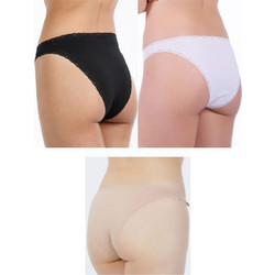 Mei Βαμβακερά Γυναικεία Slip με Δαντέλα 3Pack 204030-BASIC