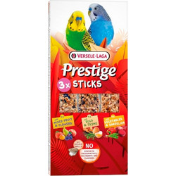 Versele-Laga Prestige Sticks Budgies with Mixed Fruit & Flowers, Eggs & Thyme, Vegetables & Dandelion 3x30gr