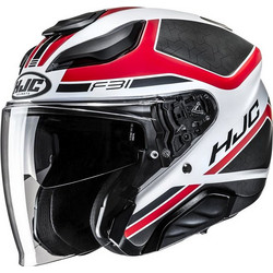 HJC F31 Ceron Black Red White Κράνος Μηχανής Jet 1450gr