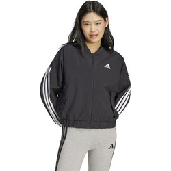 Adidas Essentials 3-Stripes Αθλητικό Γυναικείο Μπουφάν Bomber Κοντό Μαύρο JD5317