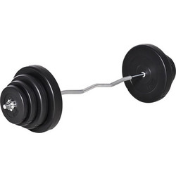 HOMCOM A91-138 Στραβόμπαρα Σετ με Βάρη 70kg Φ25mm 140cm με Βιδωτά Κολάρα
