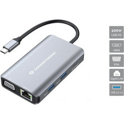 Conceptronic DONN21G USB-C Docking Station με HDMI PD Ethernet