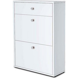 Genomax Παπουτσοθήκη Ξύλινη Λευκή M67xΠ28xY99cm 1219920477