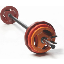 Real Motion 362-49977 Ίσια Μπάρα Σετ με Βάρη 20kg Φ30mm 140cm με Κολάρα Μανταλάκια