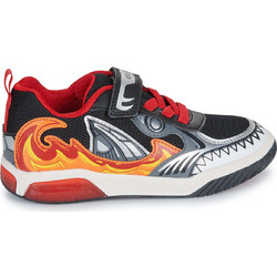 Geox Παιδικά Sneakers με Φωτάκια Μαύρα Ασημί Κόκκινα J559CD01450C0048J