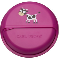 Carl Oscar Αγελάδα Disc Πλαστικό Παιδικό Δοχείο Φαγητού Μωβ