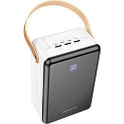 Borofone BJ32 Power Bank 80000mAh 22.5W με 3 Θύρες USB-A Quick Charge 3.0 White