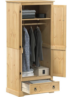 vidaXL Δίφυλλη Ντουλάπα Ρούχων Πεύκο 76x50x170cm 4002768