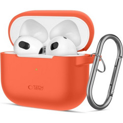 Tech-Protect Hook Θήκη Σιλικόνης με Γάντζο για Apple AirPods 3 Πορτοκαλί