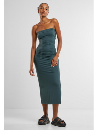 Urban Classics Midi Καλοκαιρινό Καθημερινό Φόρεμα Ανθρακί TB7468-02245