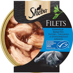 Sheba Filets with Chicken & Tuna in Gravy 60gr