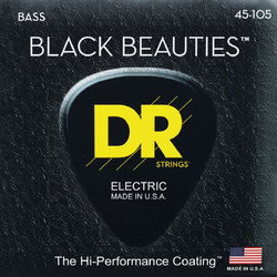 DR Strings Black Beauties Jet-Black Coated Σετ 4 Χορδές Ηλεκτρικού Μπάσου Plain Steel 45-105" Medium Tension