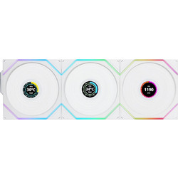 Lian Li Uni Fan TL-LCD Wireless Reverse Case Fan 120mm ARGB με Σύνδεση 4-Pin PWM 9-Pin (USB 2.0) 3τμχ White