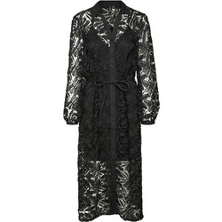 Vero Moda Midi Φόρεμα για Γάμο / Βάπτιση Σεμιζιέ με Δαντέλα Μαύρο 10316657