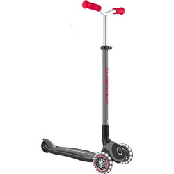 Globber Elite Master Lights Αναδιπλούμενο Παιδικό Πατίνι Τρίτροχο με Φωτάκια Μαύρο Κόκκινο
