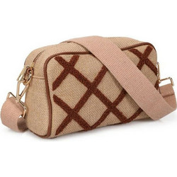 Laura Ashley Γυναικείο Τσαντάκι Χιαστί Ψάθινο Μπεζ με Ιμάντα S0368585