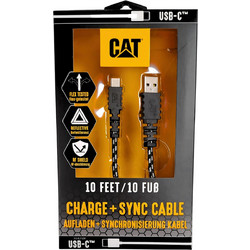 CAT Braided USB-A to USB-C 18W 3m Black 02-2953