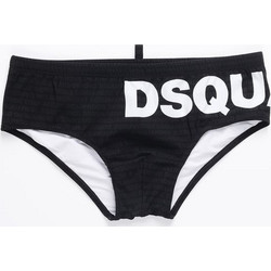 Dsquared2 Αθλητικό Ανδρικό Μαγιό Σλιπ με Σχέδια Μαύρο D7B2E594025K