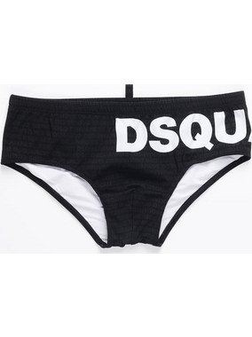 Dsquared2 Αθλητικό Ανδρικό Μαγιό Σλιπ με Σχέδια Μαύρο D7B2E594025K