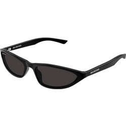 Balenciaga BB0402S 001 Γυναικεία Γυαλιά Ηλίου Οβάλ Κοκάλινα Μαύρα με Μαύρο Φακό