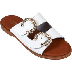 Elenross Δερμάτινα Γυναικεία Σανδάλια Λευκά GS09690W-WHI