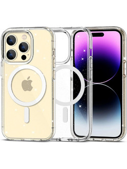 Tech-Protect Flexair Hybrid MagSafe Back Cover Glitter Clear (iPhone 15 Pro Max)