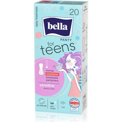 Bella For Teens Sensitive Σερβιετάκια για Ελαφριά Ροή 1 Σταγόνα 20τμχ