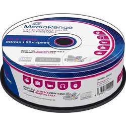 MediaRange MR202 Εγγράψιμα CD-R 52x Printable 700MB Cake Box 25τμχ