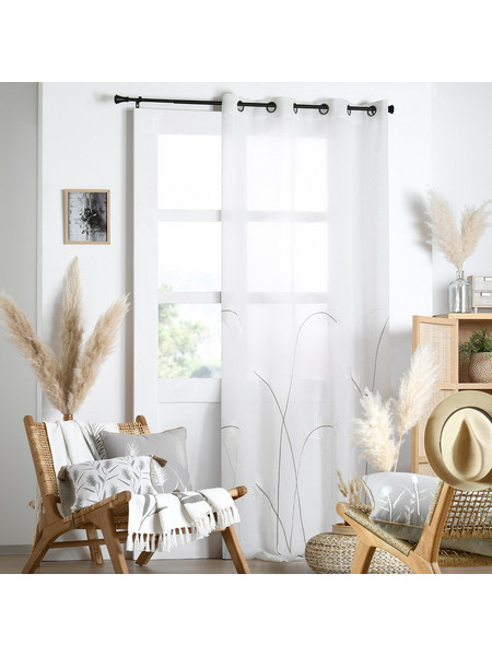 Spitishop Κουρτίνα Παραθύρου Floral με Τρουκς 140x260 Pampa R6D818001VL Blanc