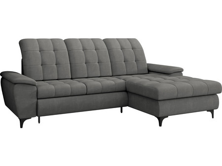 PoliHome Crystal Γωνιακός Καναπές Κρεβάτι Δεξιά Γωνία με Αποθηκευτικό Χώρο Ασημί 260x182x103cm 162824209