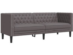 vidaXL Τριθέσιος Καναπές από Δερματίνη Γκρι 194x74x70cm 372669