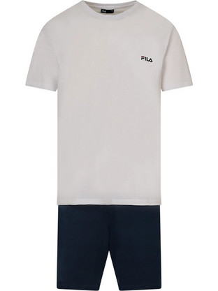 Fila Καλοκαιρινές Ανδρικές Πιτζάμες Βαμβακερές Γκρι FPS1194-497
