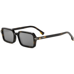 Fendi FE40174I 52C Ανδρικά Γυαλιά Ηλίου Τετράγωνα Κοκάλινα Μαύρα με Μαύρο Φακό