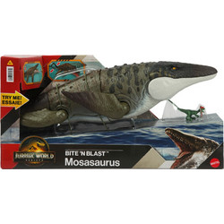 Mattel Jurassic World Rebirth Bite N Blast Mosasaurus & Mini Dilophosaurus Φιγούρα Δεινόσαυρος για 4+ Ετών
