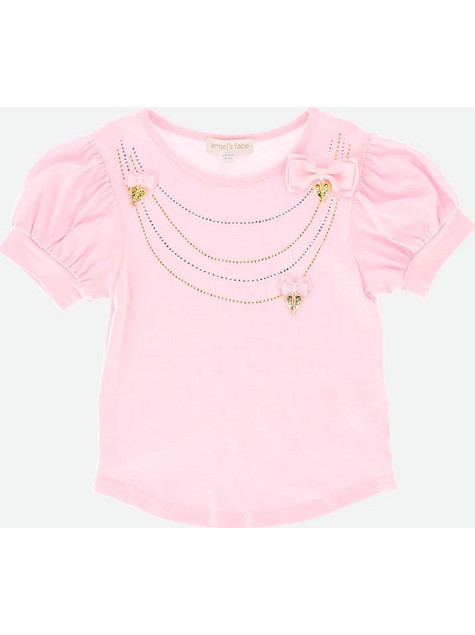 Angel's Face Fairy Παιδικό T-Shirt Κοντομάνικο Ροζ NECKLACETEE