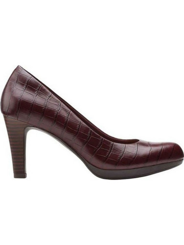 Clarks Adriel Ανατομικές Γόβες Δερμάτινες με Λεπτό Ψηλό Τακούνι & Φιάπα Μπορντό 26151330