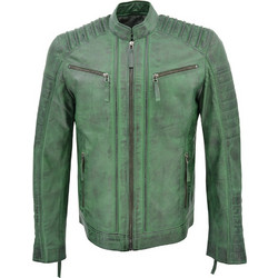 Leather 100 Ανδρικό Μπουφάν Χειμωνιάτικο Δερμάτινο Χακί 14-M-SON