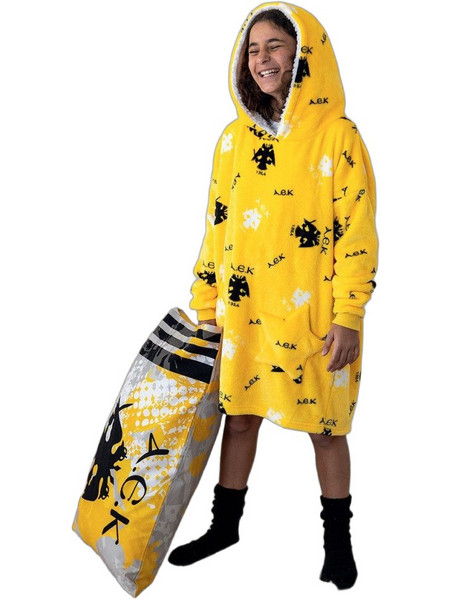 Palamaiki Cositos AEK 3-6 Παιδική Ρόμπα Fleece Χειμωνιάτικη Κίτρινη 9-140100-012