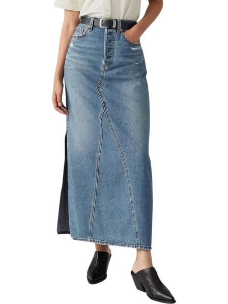 Levi's Μακριά Φούστα Τζιν Ψηλόμεση Μπλε A8727-0002