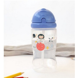 Kiokids Space Παιδικό Παγούρι Πλαστικό με Καλαμάκι Γαλάζιο 350ml